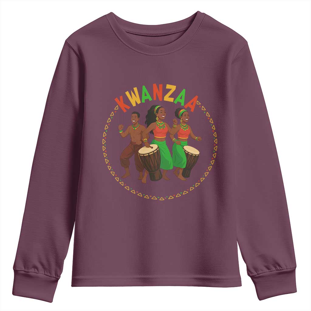 Celebrate Kwanzaa Together African Culture Dance Gift Youth Sweatshirt TS12 Maroon Print Your Wear