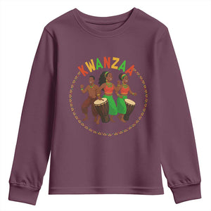 Celebrate Kwanzaa Together African Culture Dance Gift Youth Sweatshirt TS12 Maroon Print Your Wear