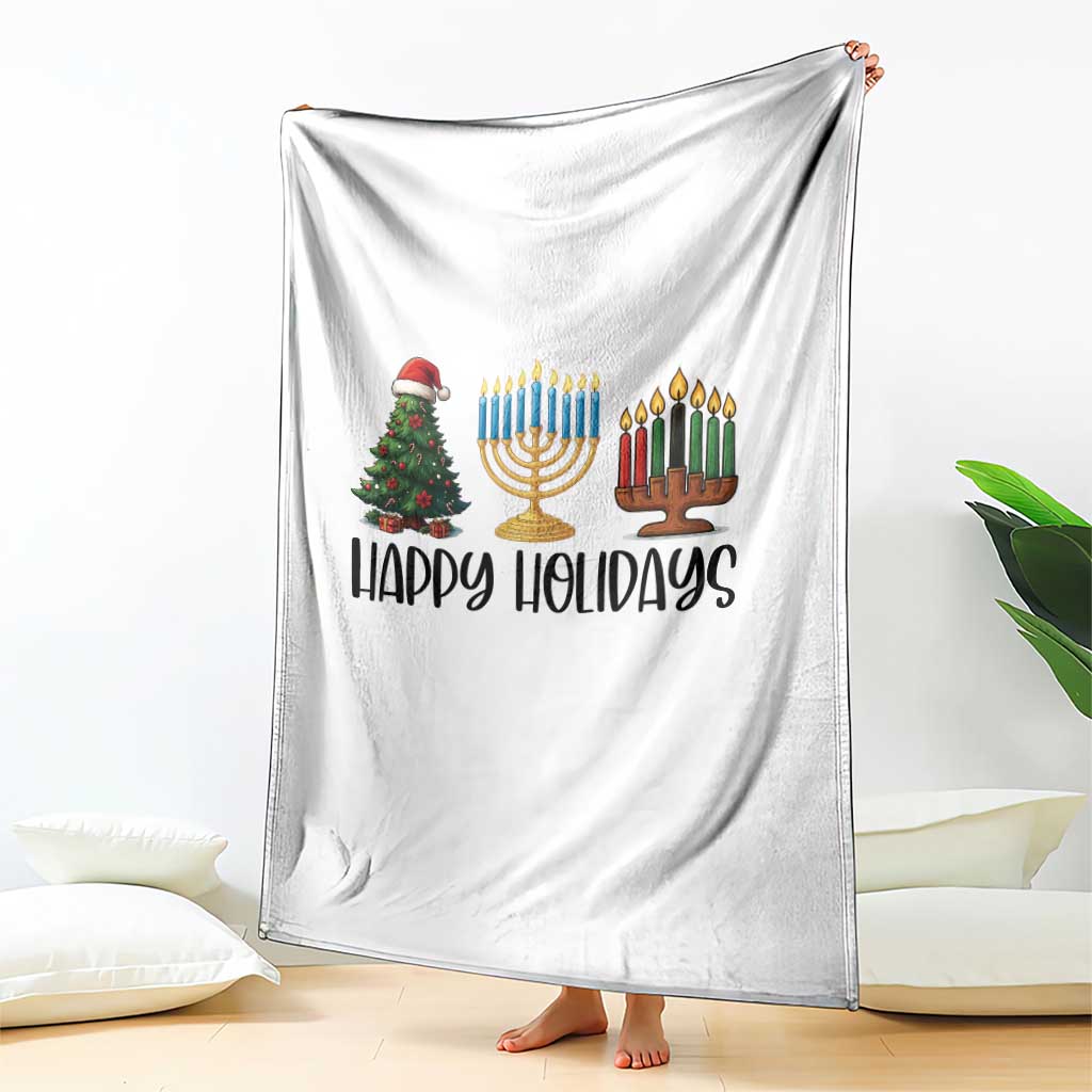 Christmas Hanukkah Kwanzaa Celebration Gift Throw Blanket Happy Holidays TS12 Print Your Wear