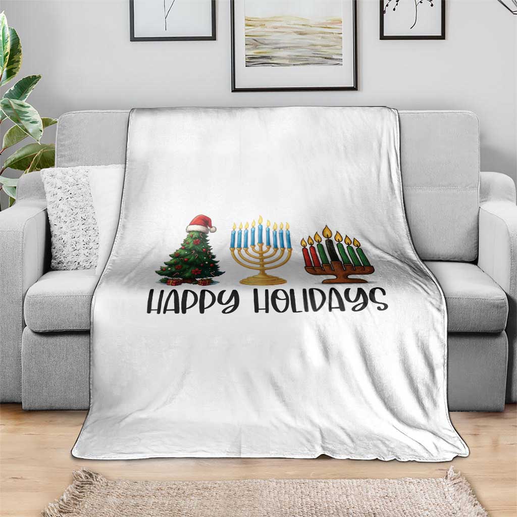 Christmas Hanukkah Kwanzaa Celebration Gift Throw Blanket Happy Holidays TS12 Print Your Wear