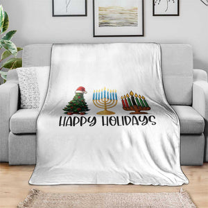 Christmas Hanukkah Kwanzaa Celebration Gift Throw Blanket Happy Holidays TS12 Print Your Wear