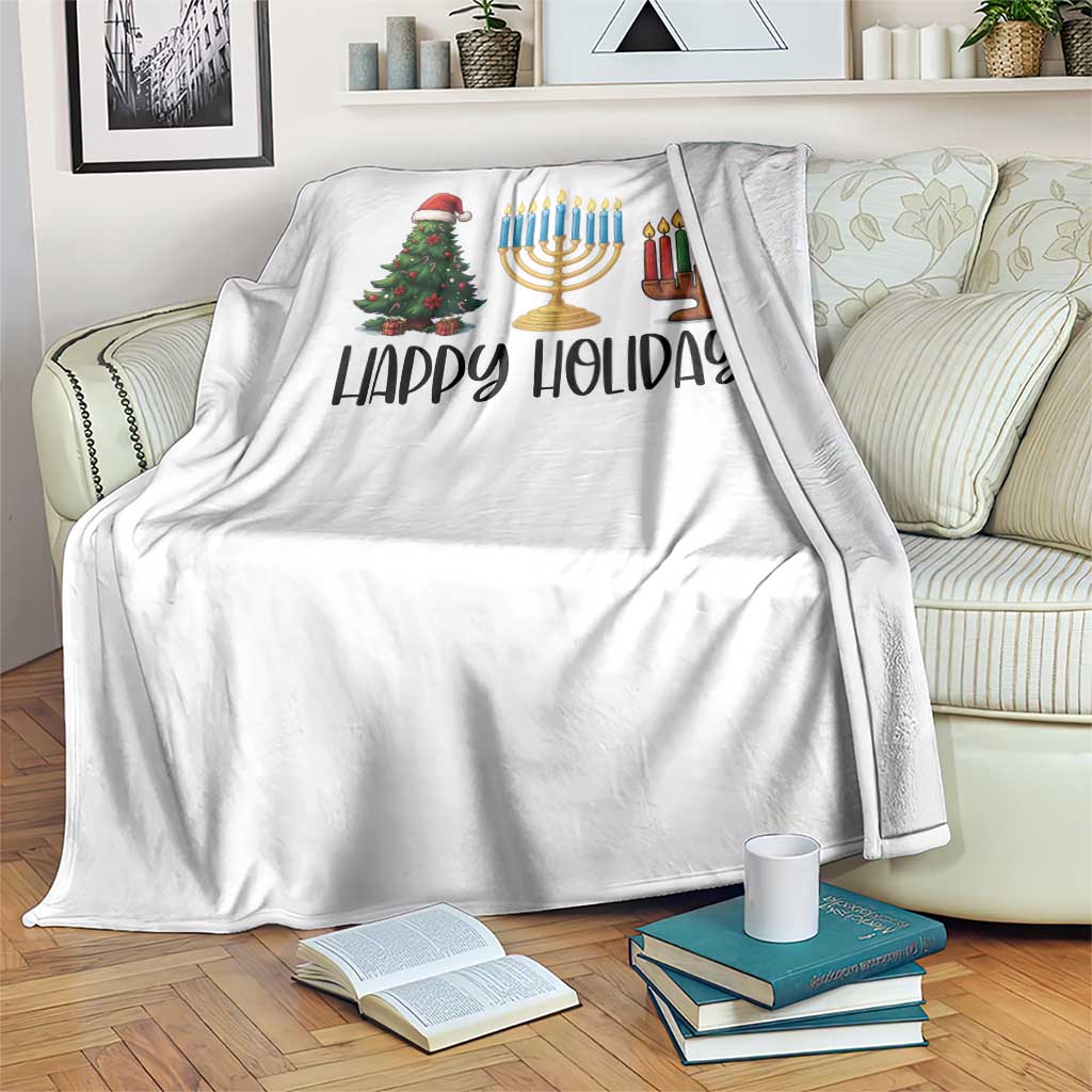 Christmas Hanukkah Kwanzaa Celebration Gift Throw Blanket Happy Holidays TS12 Print Your Wear