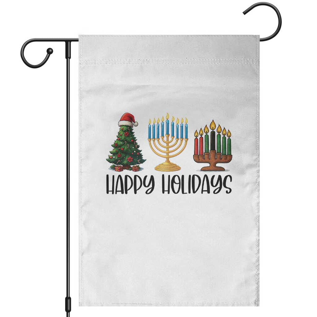 Christmas Hanukkah Kwanzaa Celebration Gift Garden Flag Happy Holidays TS12 White Print Your Wear