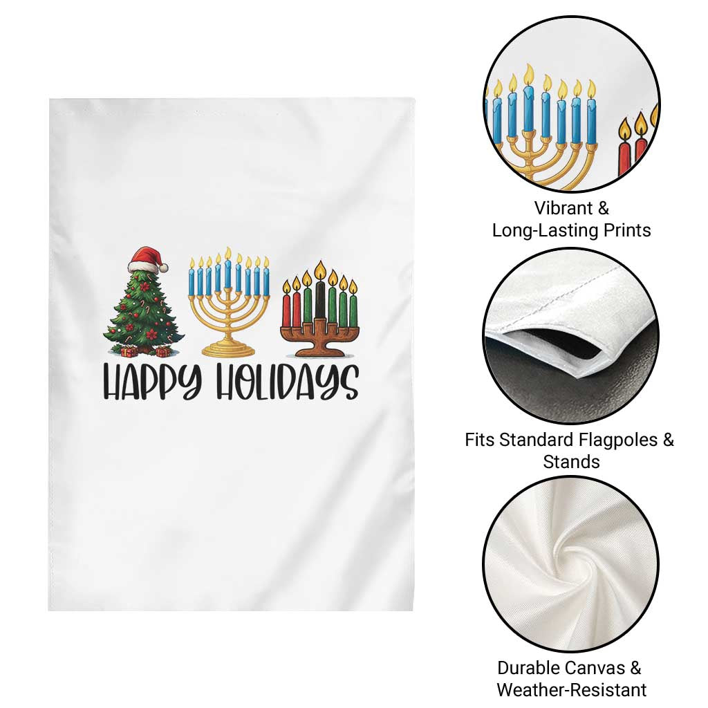 Christmas Hanukkah Kwanzaa Celebration Gift Garden Flag Happy Holidays TS12 Print Your Wear
