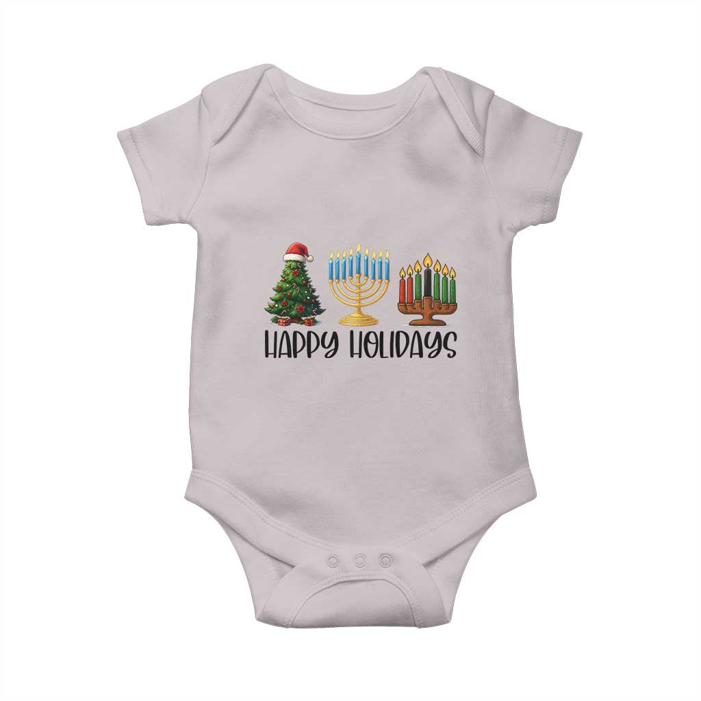 Christmas Hanukkah Kwanzaa Celebration Gift Baby Onesie Happy Holidays TS12 Ice Gray Print Your Wear