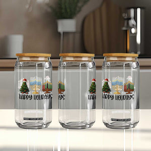 Christmas Hanukkah Kwanzaa Celebration Gift Glass Can Happy Holidays TS12 Print Your Wear