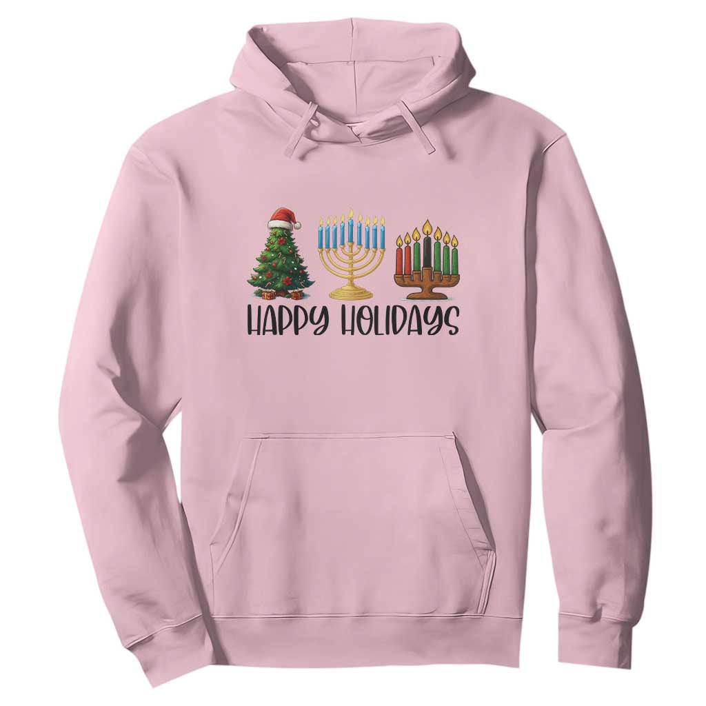 Christmas Hanukkah Kwanzaa Celebration Gift Hoodie Happy Holidays TS12 Light Pink Print Your Wear