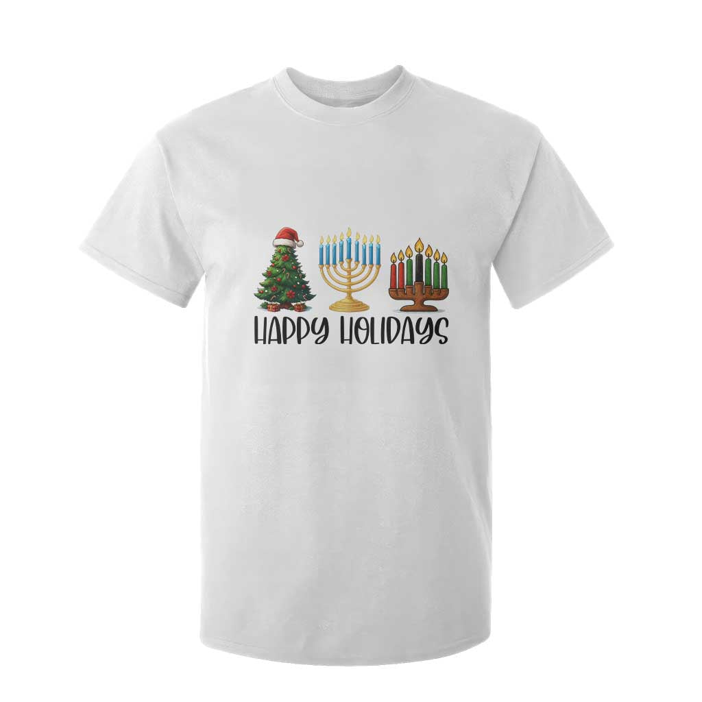 Christmas Hanukkah Kwanzaa Celebration Gift T Shirt For Kid Happy Holidays TS12 White Print Your Wear