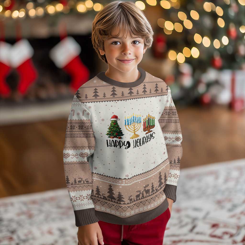 Xmas Hanukkah Kwanzaa Celebration Gift Ugly Christmas Sweater Happy Holidays TS12 Mocha Mousse Print Your Wear