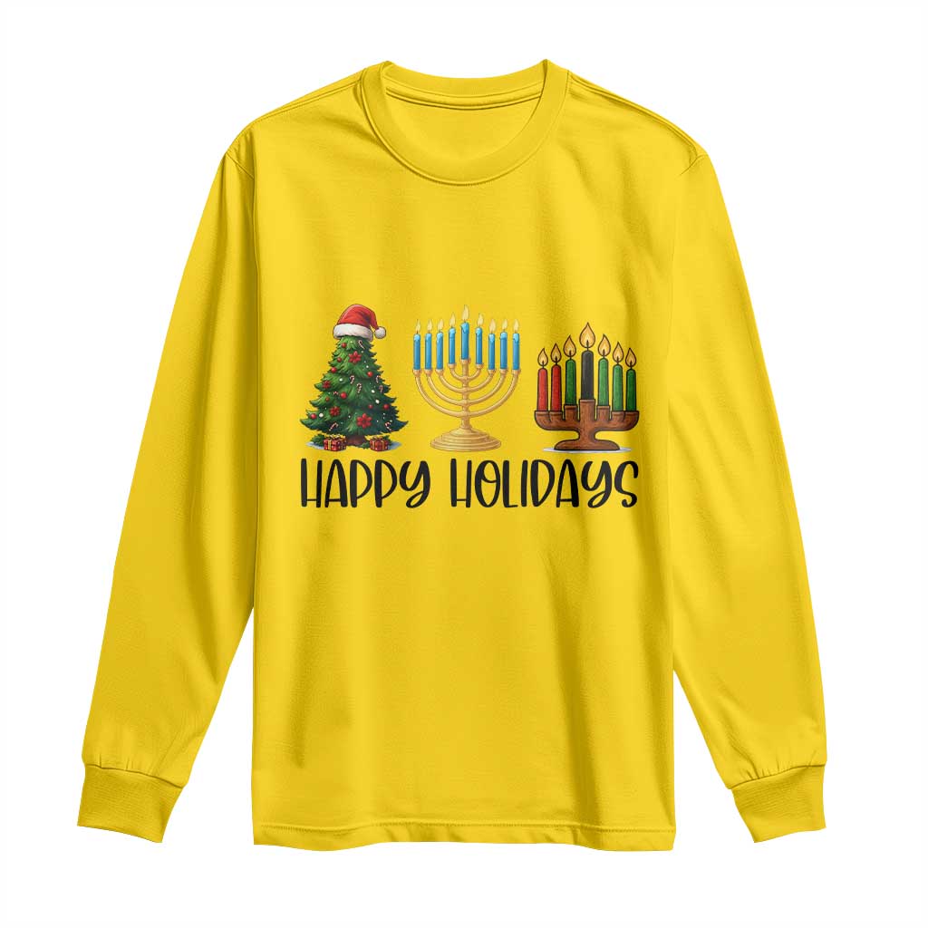 Christmas Hanukkah Kwanzaa Celebration Gift Long Sleeve Shirt Happy Holidays TS12 Daisy Print Your Wear