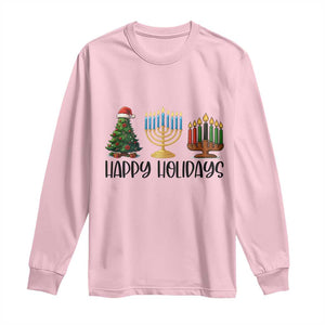 Christmas Hanukkah Kwanzaa Celebration Gift Long Sleeve Shirt Happy Holidays TS12 Light Pink Print Your Wear