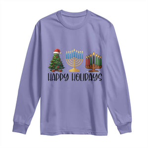 Christmas Hanukkah Kwanzaa Celebration Gift Long Sleeve Shirt Happy Holidays TS12 Violet Print Your Wear