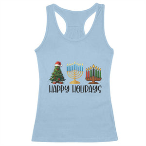 Christmas Hanukkah Kwanzaa Celebration Gift Racerback Tank Top Happy Holidays TS12 Light Blue Print Your Wear