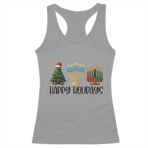 Christmas Hanukkah Kwanzaa Celebration Gift Racerback Tank Top Happy Holidays TS12 Sport Gray Print Your Wear