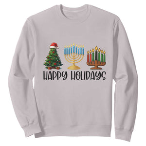 Christmas Hanukkah Kwanzaa Celebration Gift Sweatshirt Happy Holidays TS12 Ice Gray Print Your Wear