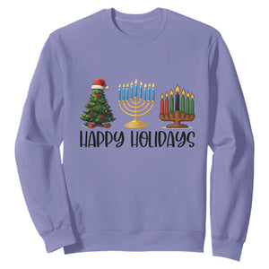 Christmas Hanukkah Kwanzaa Celebration Gift Sweatshirt Happy Holidays TS12 Violet Print Your Wear