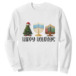 Christmas Hanukkah Kwanzaa Celebration Gift Sweatshirt Happy Holidays TS12 White Print Your Wear