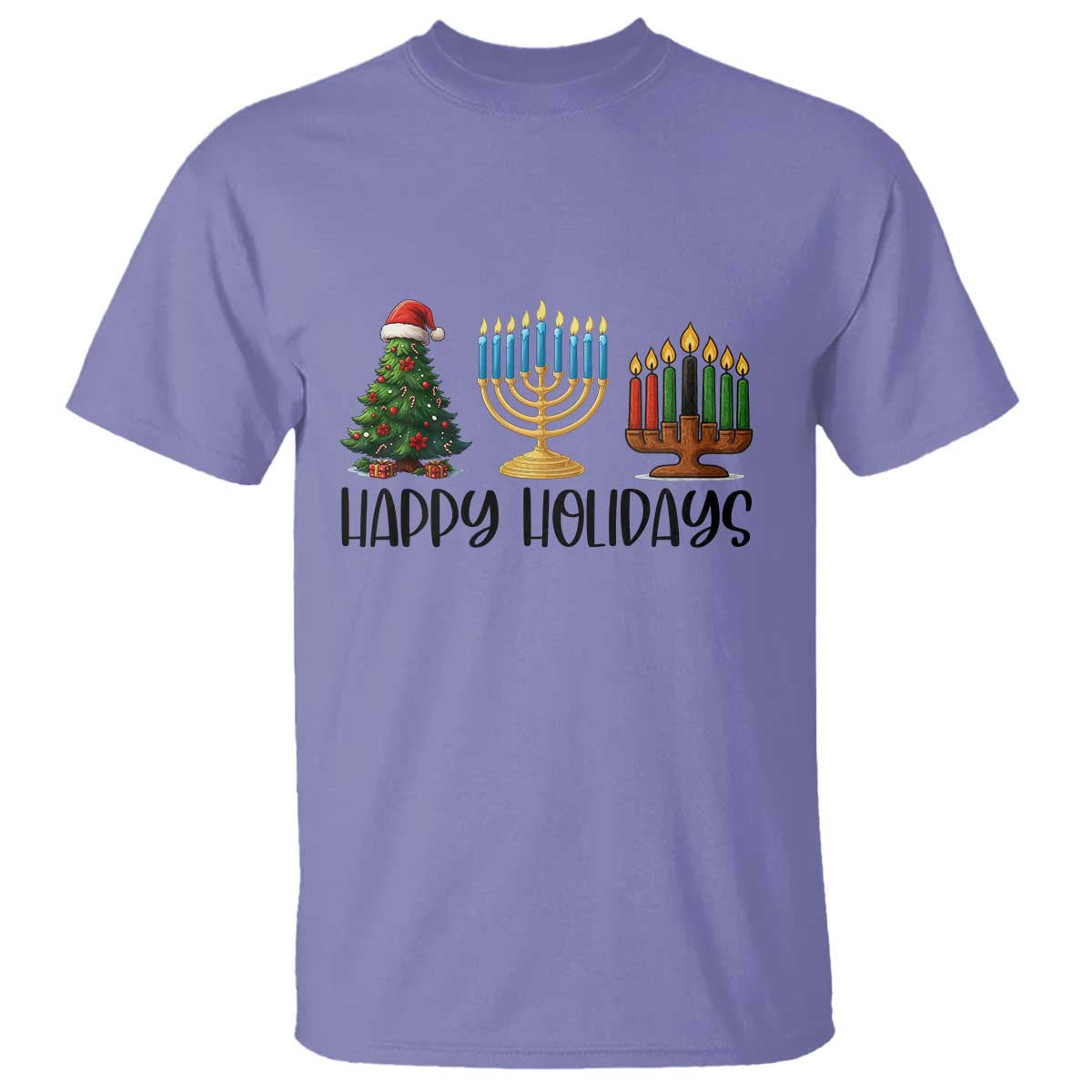 Christmas Hanukkah Kwanzaa Celebration Gift T Shirt Happy Holidays TS12 Violet Print Your Wear