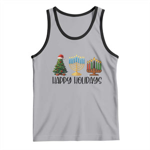 Christmas Hanukkah Kwanzaa Celebration Gift Tank Top Happy Holidays TS12 Athletic Heather Black Print Your Wear