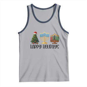 Christmas Hanukkah Kwanzaa Celebration Gift Tank Top Happy Holidays TS12 Athletic Heather Navy Print Your Wear