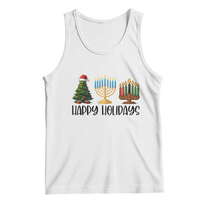 Christmas Hanukkah Kwanzaa Celebration Gift Tank Top Happy Holidays TS12 White Print Your Wear