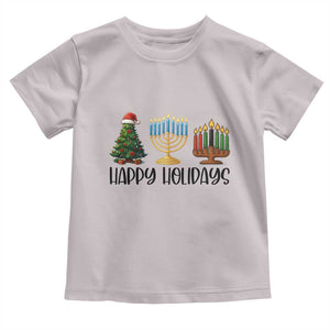 Christmas Hanukkah Kwanzaa Celebration Gift Toddler T Shirt Happy Holidays TS12 Ice Gray Print Your Wear