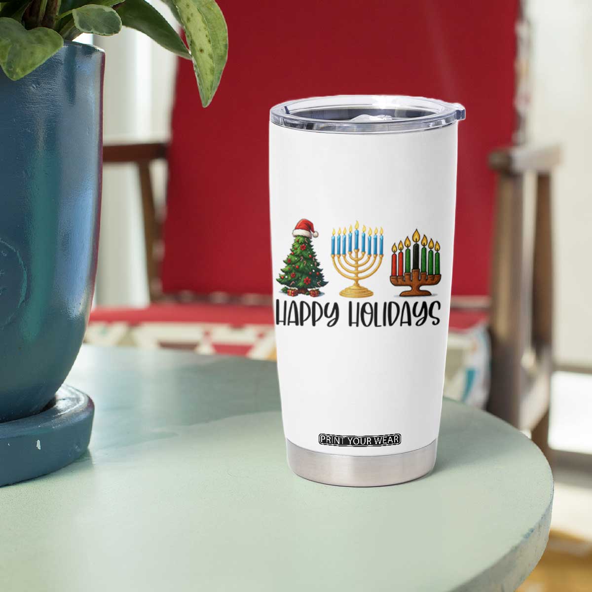 Christmas Hanukkah Kwanzaa Celebration Gift Tumbler Cup Happy Holidays TS12 Print Your Wear