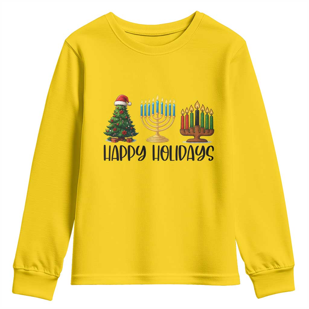 Christmas Hanukkah Kwanzaa Celebration Gift Youth Sweatshirt Happy Holidays TS12 Daisy Print Your Wear