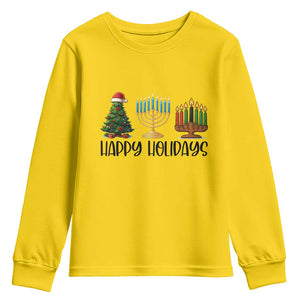 Christmas Hanukkah Kwanzaa Celebration Gift Youth Sweatshirt Happy Holidays TS12 Daisy Print Your Wear