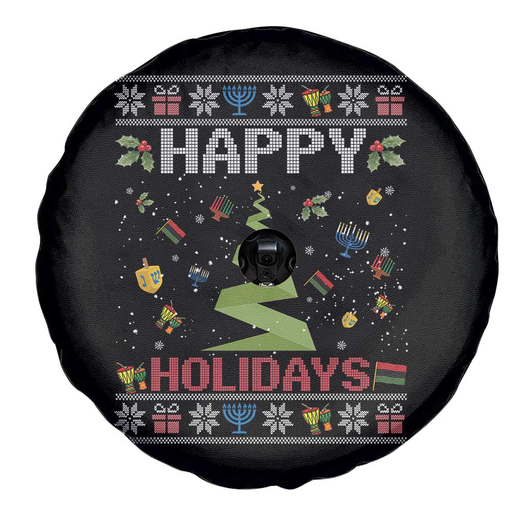Happy Holidays For All Christmas Hanukkah Kwanzaa Gift Spare Tire Cover TS12 Print Your Wear