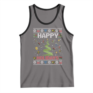 Happy Holidays For All Christmas Hanukkah Kwanzaa Gift Tank Top TS12 Deep Heather Black Print Your Wear