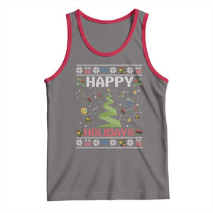 Happy Holidays For All Christmas Hanukkah Kwanzaa Gift Tank Top TS12 Deep Heather Red Print Your Wear