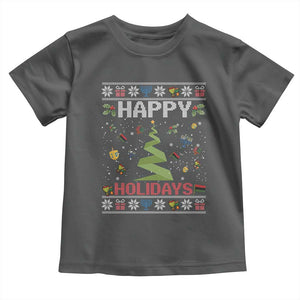 Happy Holidays For All Christmas Hanukkah Kwanzaa Gift Toddler T Shirt TS12 Dark Heather Print Your Wear