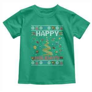 Happy Holidays For All Christmas Hanukkah Kwanzaa Gift Toddler T Shirt TS12 Irish Green Print Your Wear