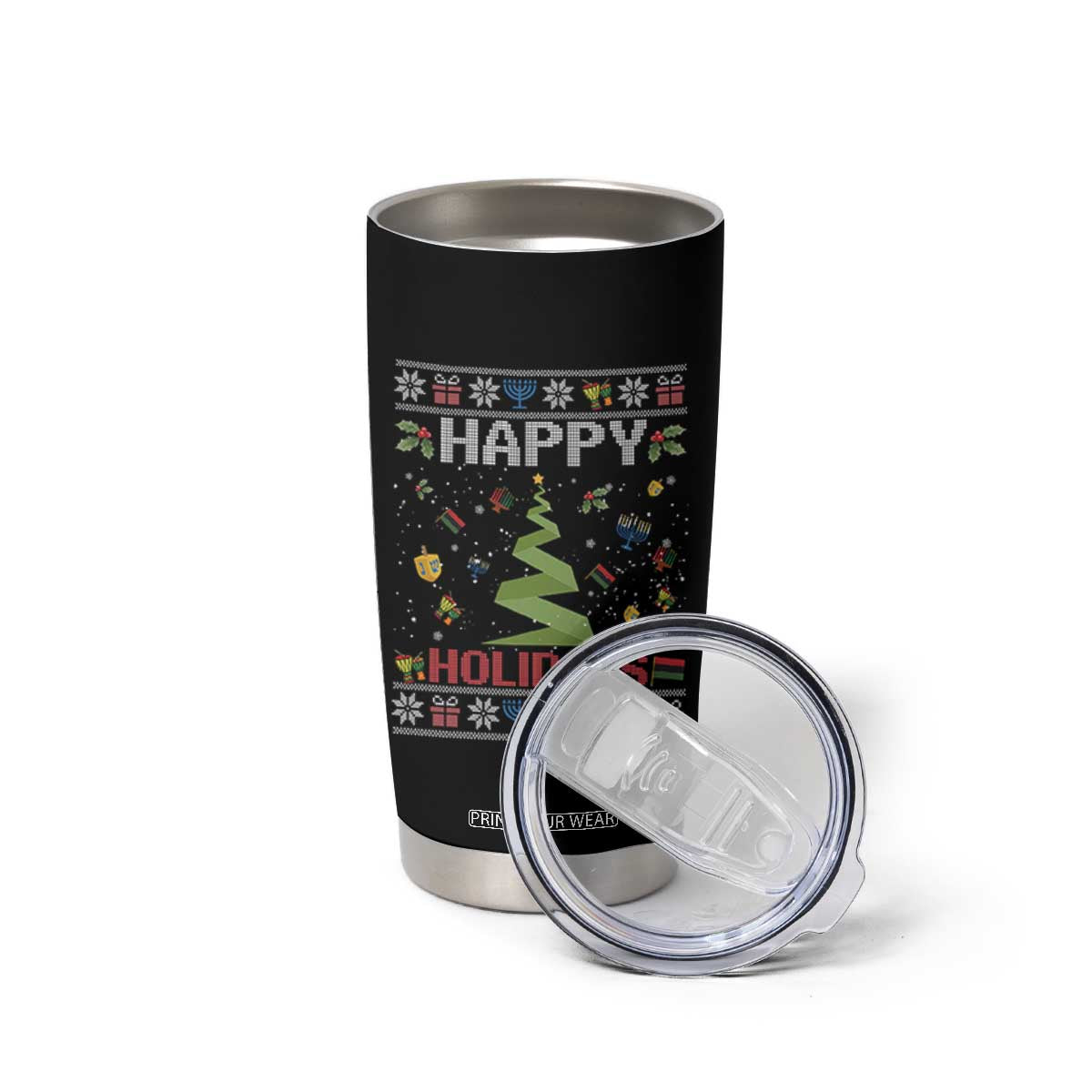 Happy Holidays For All Christmas Hanukkah Kwanzaa Gift Tumbler Cup TS12 Print Your Wear