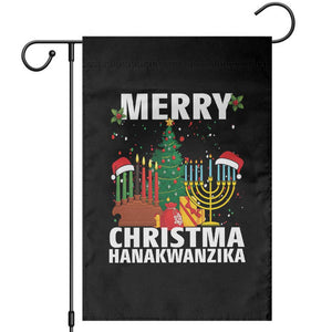 Merry Christmahanakwanzika Garden Flag Christmas Hanukkah Kwanzaa Celebration Gift TS12 Black Print Your Wear
