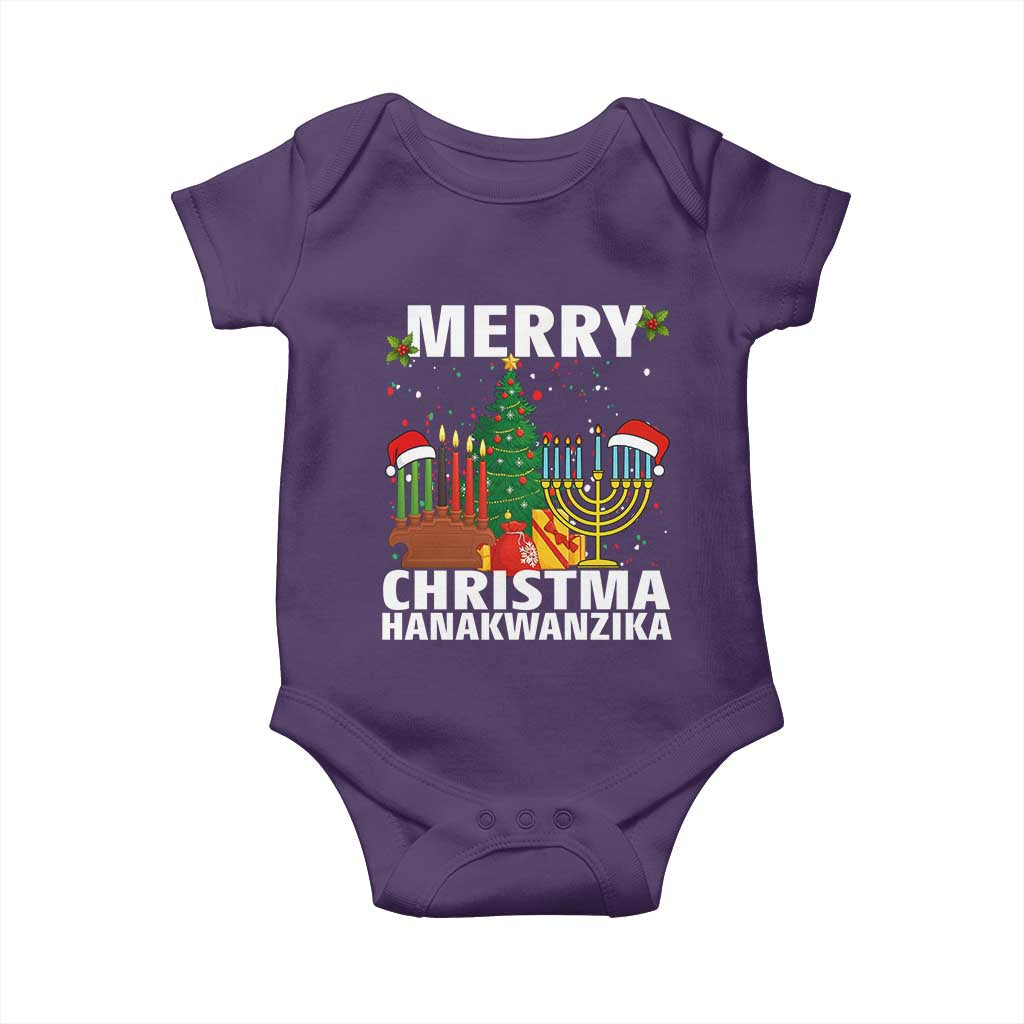 Merry Christmahanakwanzika Baby Onesie Christmas Hanukkah Kwanzaa Celebration Gift TS12 Purple Print Your Wear