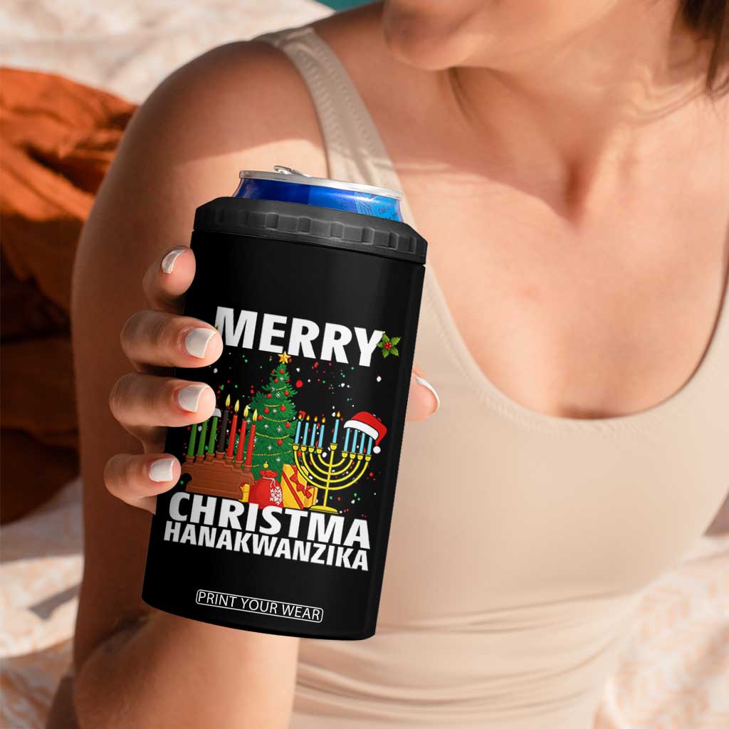 Merry Christmahanakwanzika 4 in 1 Can Cooler Tumbler Christmas Hanukkah Kwanzaa Celebration Gift TS12 Print Your Wear