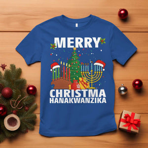 Merry Christmahanakwanzika T Shirt Christmas Hanukkah Kwanzaa Celebration Gift TS12 Royal Blue Print Your Wear