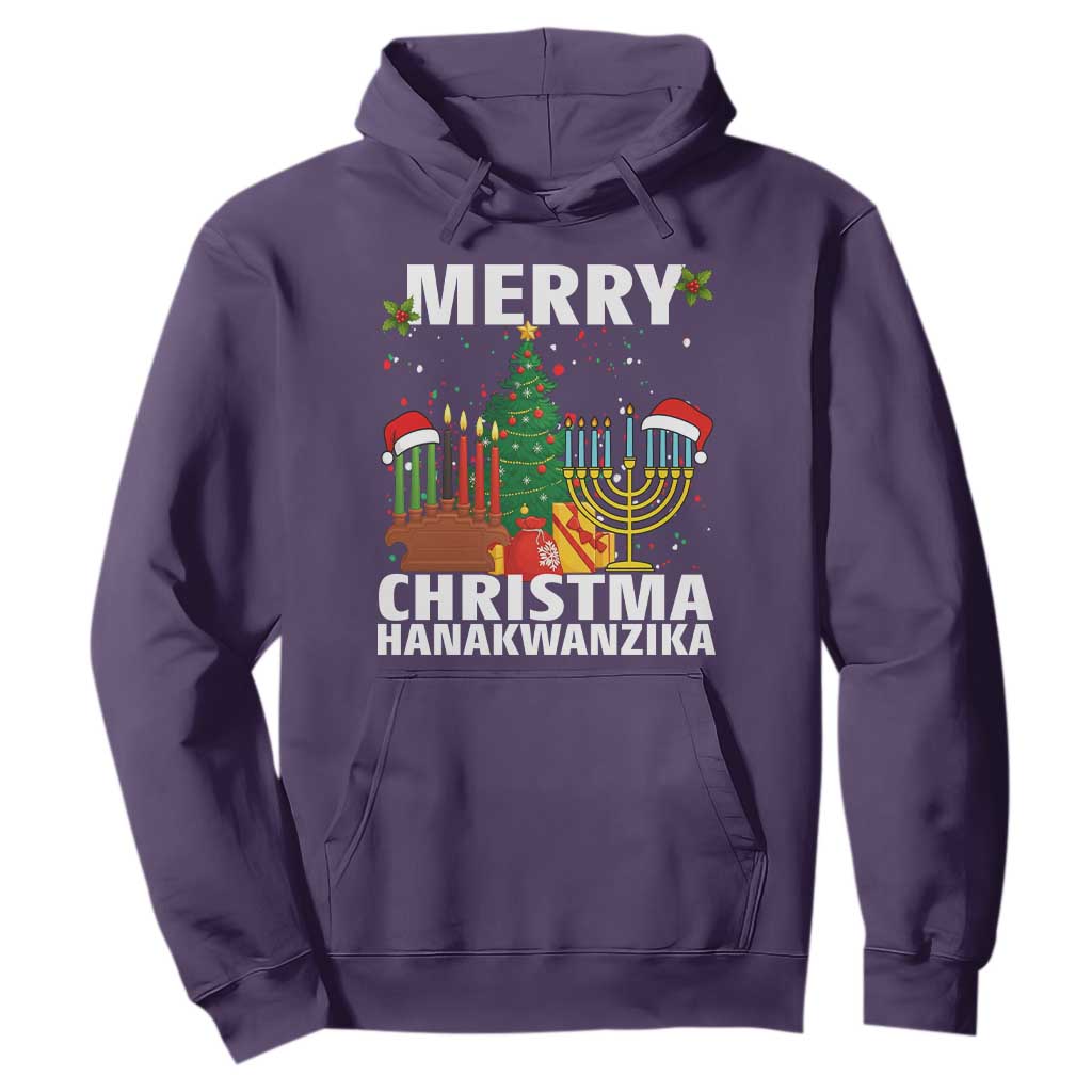 Merry Christmahanakwanzika Hoodie Christmas Hanukkah Kwanzaa Celebration Gift TS12 Purple Print Your Wear