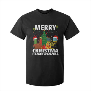 Merry Christmahanakwanzika T Shirt For Kid Christmas Hanukkah Kwanzaa Celebration Gift TS12 Black Print Your Wear