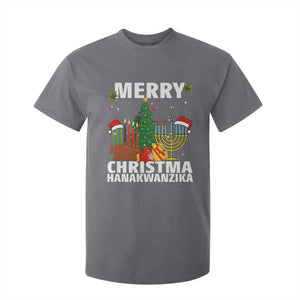 Merry Christmahanakwanzika T Shirt For Kid Christmas Hanukkah Kwanzaa Celebration Gift TS12 Charcoal Print Your Wear