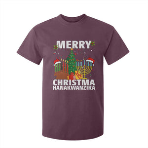 Merry Christmahanakwanzika T Shirt For Kid Christmas Hanukkah Kwanzaa Celebration Gift TS12 Maroon Print Your Wear