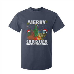 Merry Christmahanakwanzika T Shirt For Kid Christmas Hanukkah Kwanzaa Celebration Gift TS12 Navy Print Your Wear