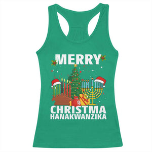 Merry Christmahanakwanzika Racerback Tank Top Christmas Hanukkah Kwanzaa Celebration Gift TS12 Irish Green Print Your Wear