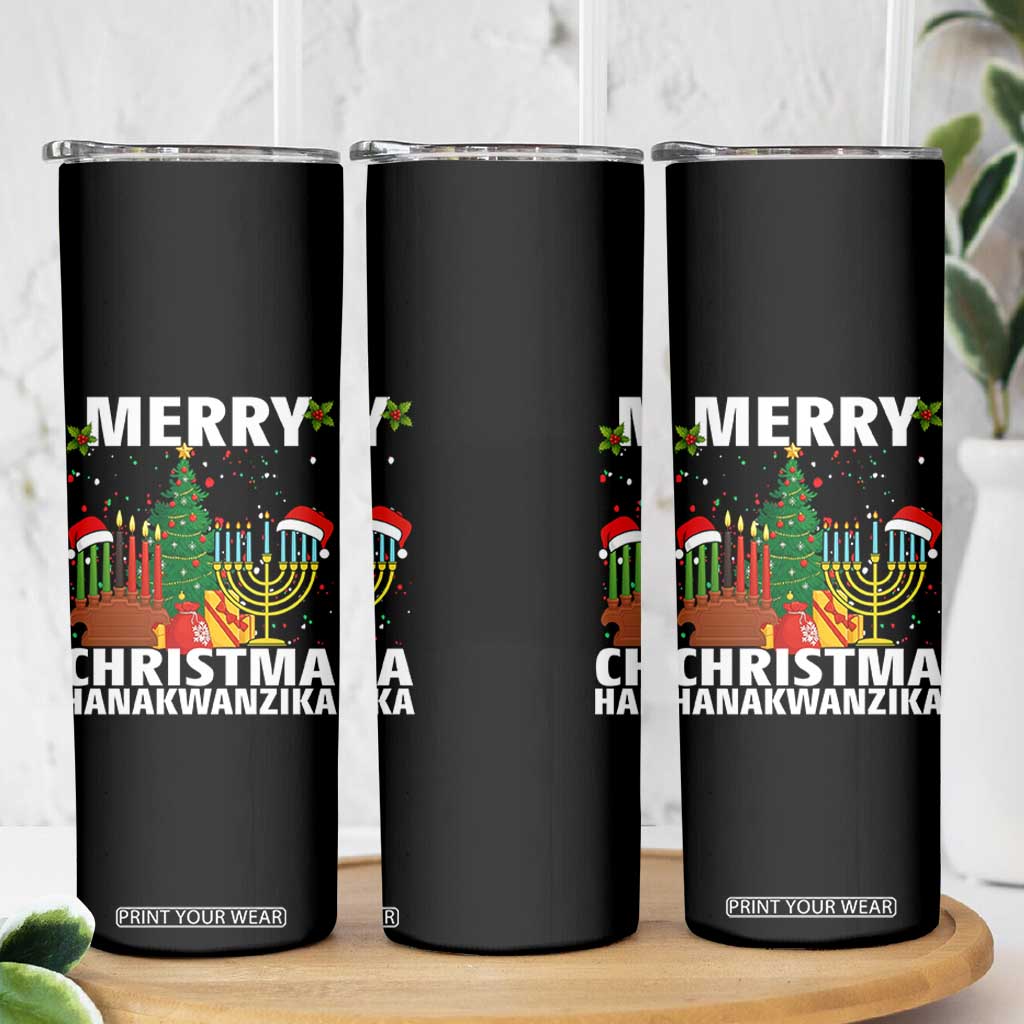 Merry Christmahanakwanzika Skinny Tumbler Christmas Hanukkah Kwanzaa Celebration Gift TS12 Print Your Wear