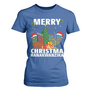 Merry Christmahanakwanzika T Shirt For Women Christmas Hanukkah Kwanzaa Celebration Gift TS12 Royal Blue Print Your Wear
