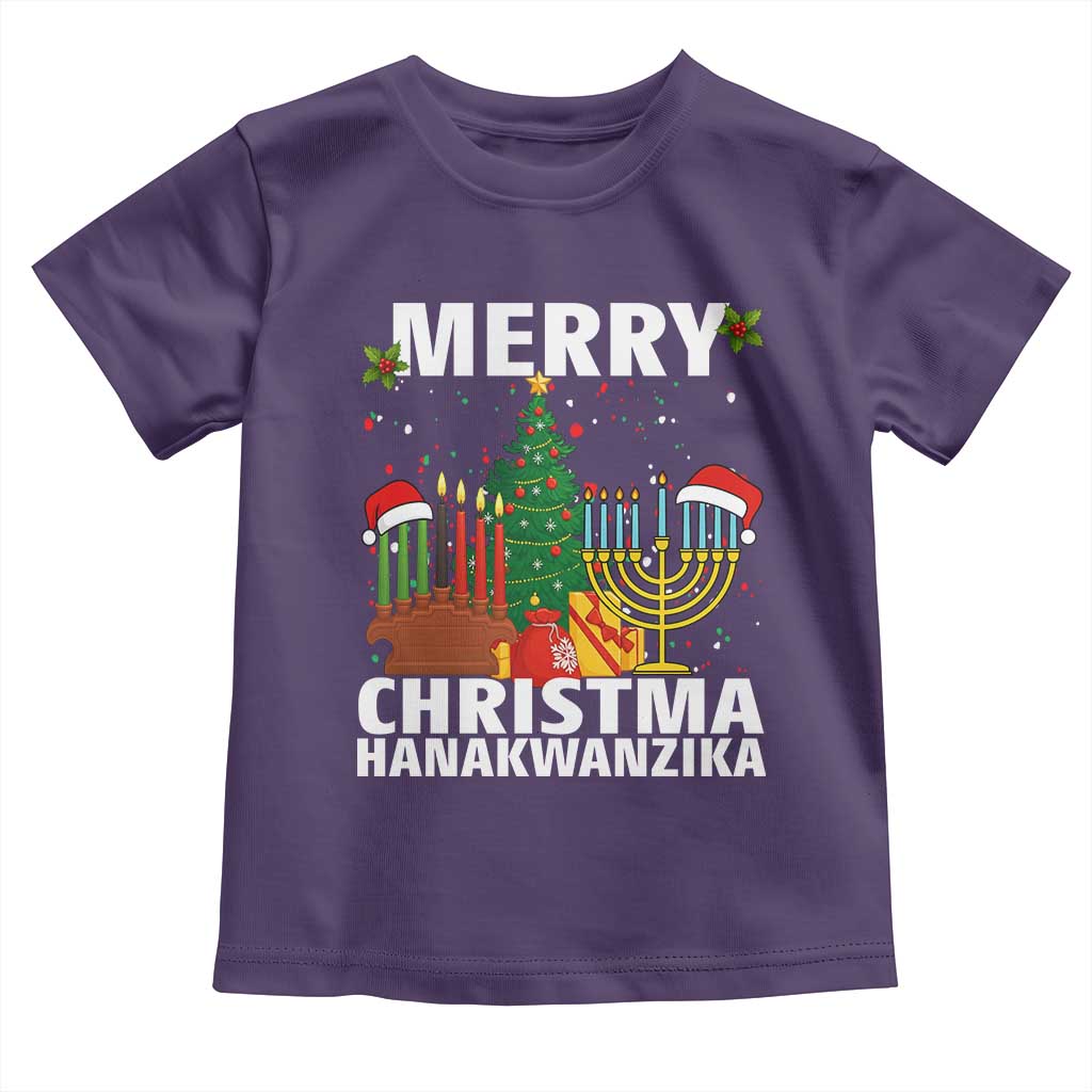 Merry Christmahanakwanzika Toddler T Shirt Christmas Hanukkah Kwanzaa Celebration Gift TS12 Purple Print Your Wear