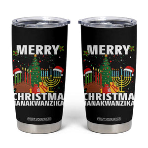 Merry Christmahanakwanzika Tumbler Cup Christmas Hanukkah Kwanzaa Celebration Gift TS12 Black Print Your Wear