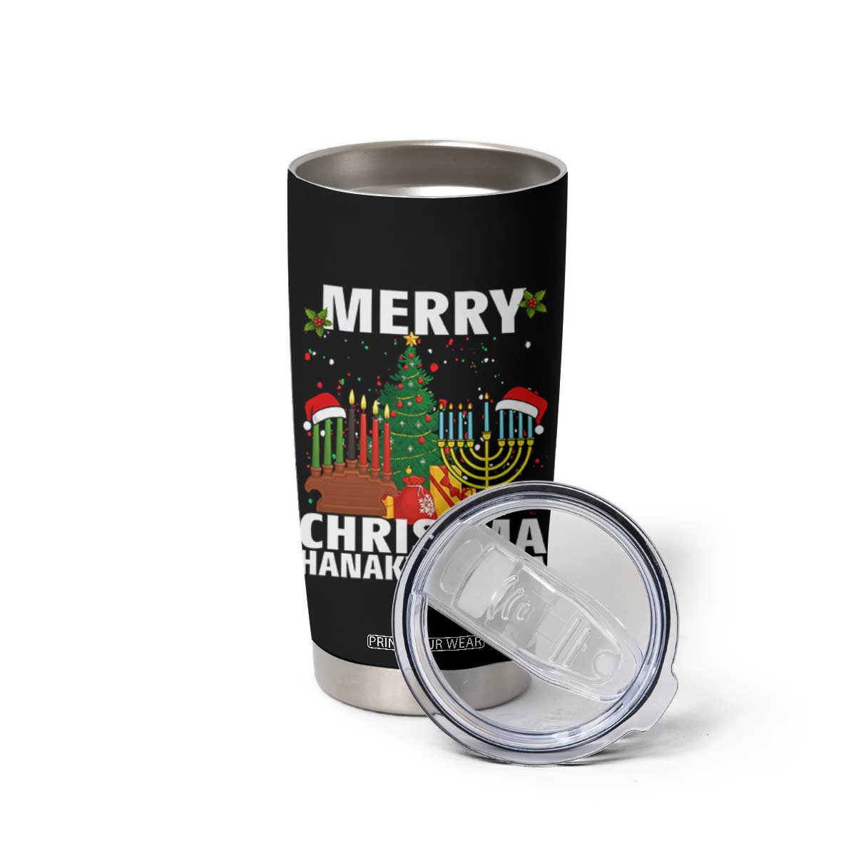 Merry Christmahanakwanzika Tumbler Cup Christmas Hanukkah Kwanzaa Celebration Gift TS12 Print Your Wear